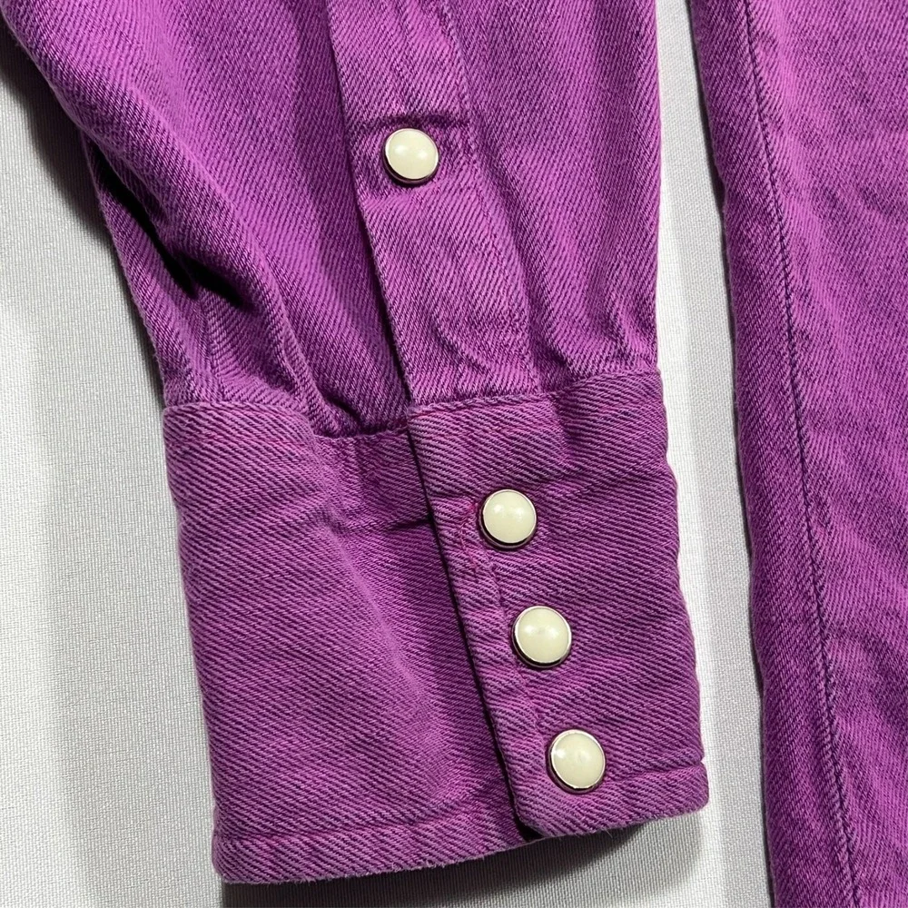 Vintage 90s Wrangler Western Pearl Snap Brushpopper X-Long Tails‎ Shirt XL READ